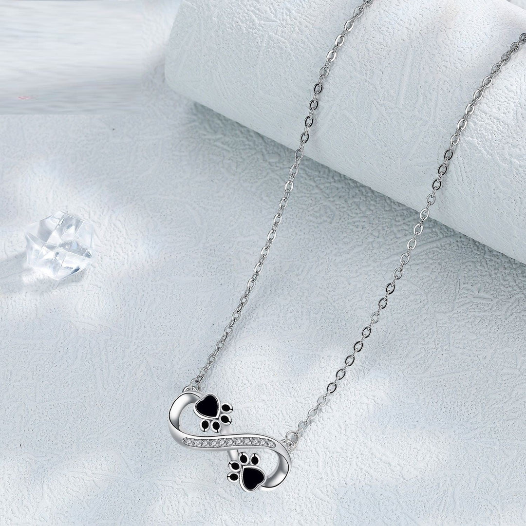 Unendliche Liebe Pfoten-Kette mit Zirconia