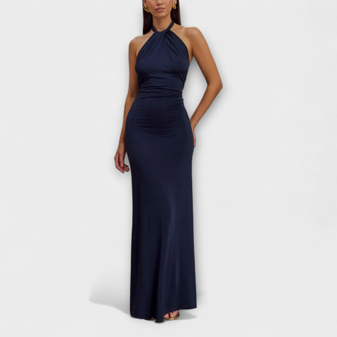 Milada | Elegantní maxi šaty s halter výstřihem