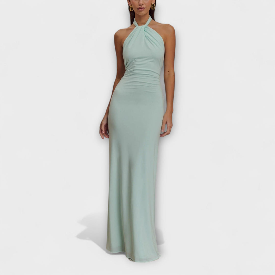 Milada | Elegantní maxi šaty s halter výstřihem