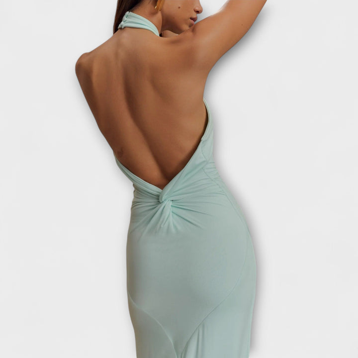 Milada | Elegantní maxi šaty s halter výstřihem