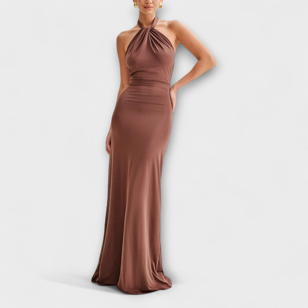 Milada | Elegantní maxi šaty s halter výstřihem
