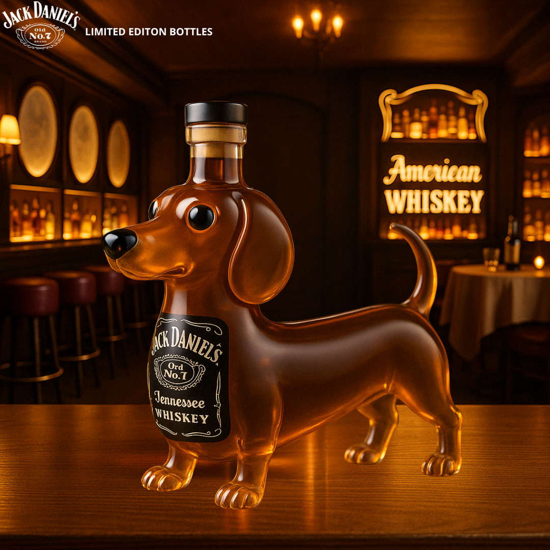 Láhev whiskey ve tvaru jezevčíka