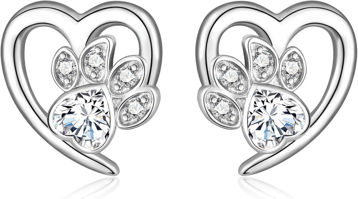 Ohrringe mit Pfoten & Herz – Tierliebhaber Schmuck
