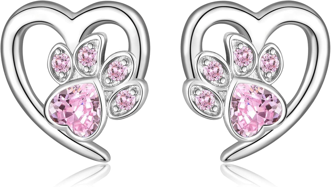 Ohrringe mit Pfoten & Herz – Tierliebhaber Schmuck