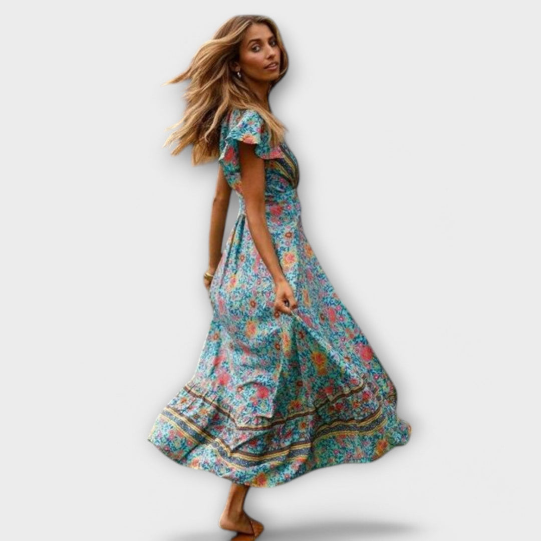 Amira | Boho květinové maxi šaty