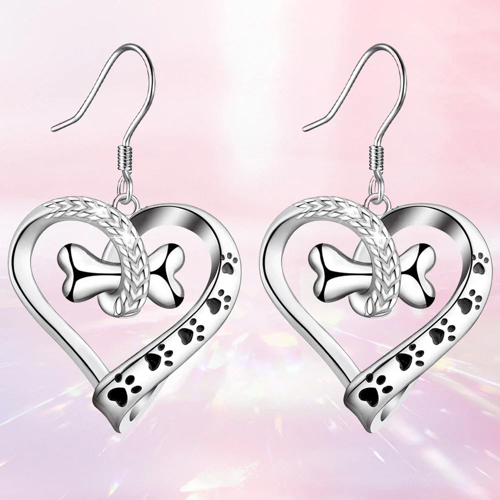 Schmuckset mit Hundepfote, Herz & Knochen – 2-teiliges Set
