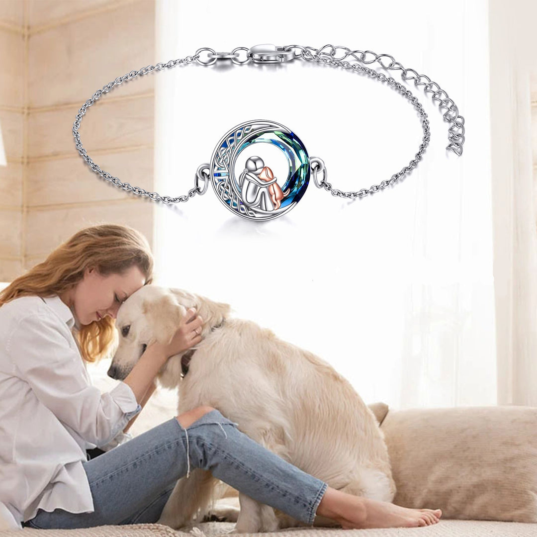 Verstellbares Glücks-Armband aus 925er Silber mit Hundemotiv