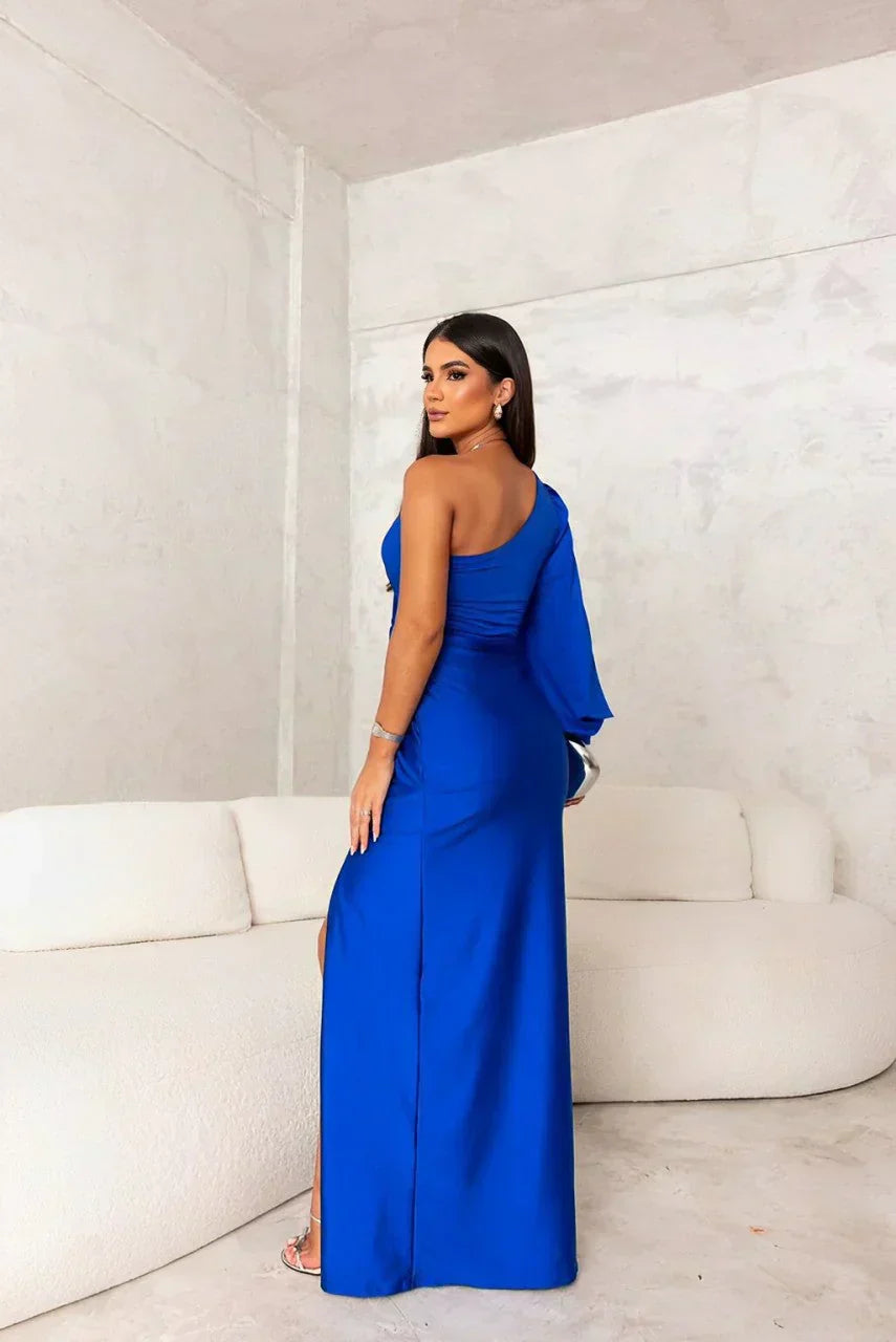 Magdalena – Elegantní maxi šaty na jedno rameno