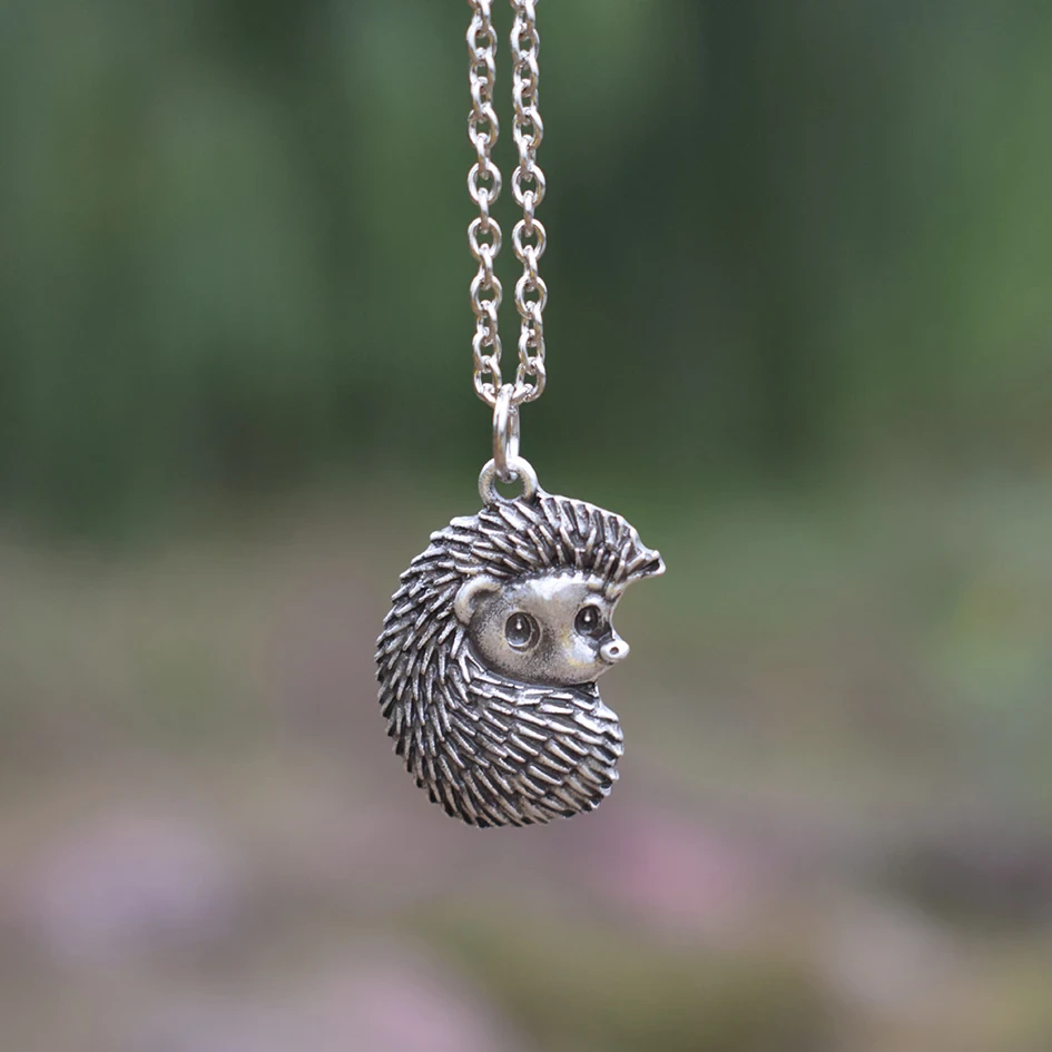 Retro Igel-Halskette aus Silber
