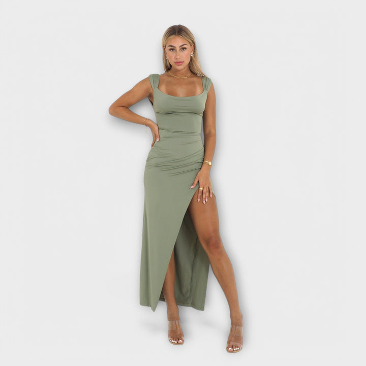 Barbora | Elegantní midi šaty ze strečové látky