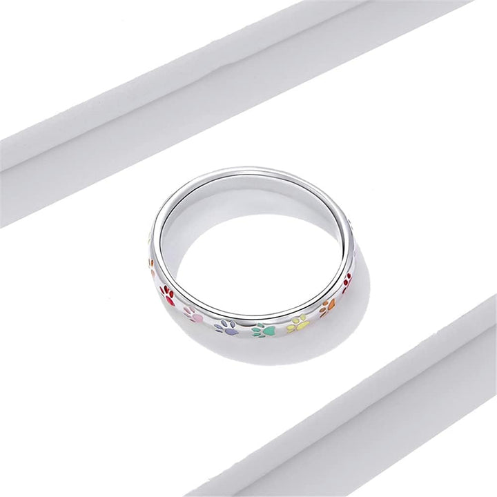 Pfotenabdruck Ring aus S925 Sterling Silber