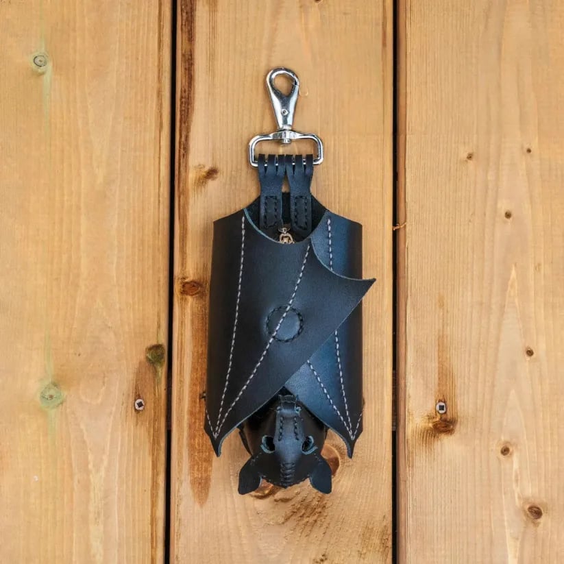 Handcrafted Leather Bat Coin Purse