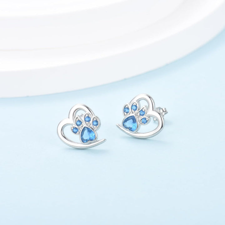 Ohrringe mit Pfoten & Herz – Tierliebhaber Schmuck