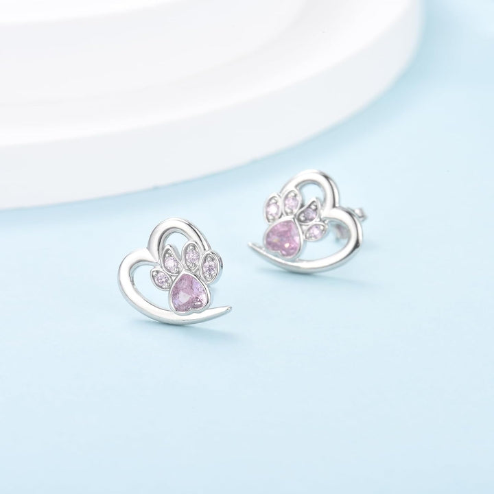 Ohrringe mit Pfoten & Herz – Tierliebhaber Schmuck