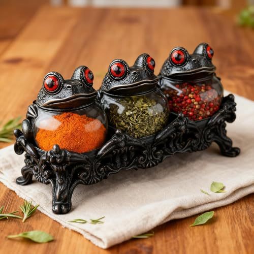 Ručně vyráběné sklenice na koření Witchy Frog Apothecary
