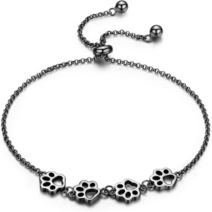 Sterling Silber Hund Pfotenabdruck Armband – Verstellbares Armband