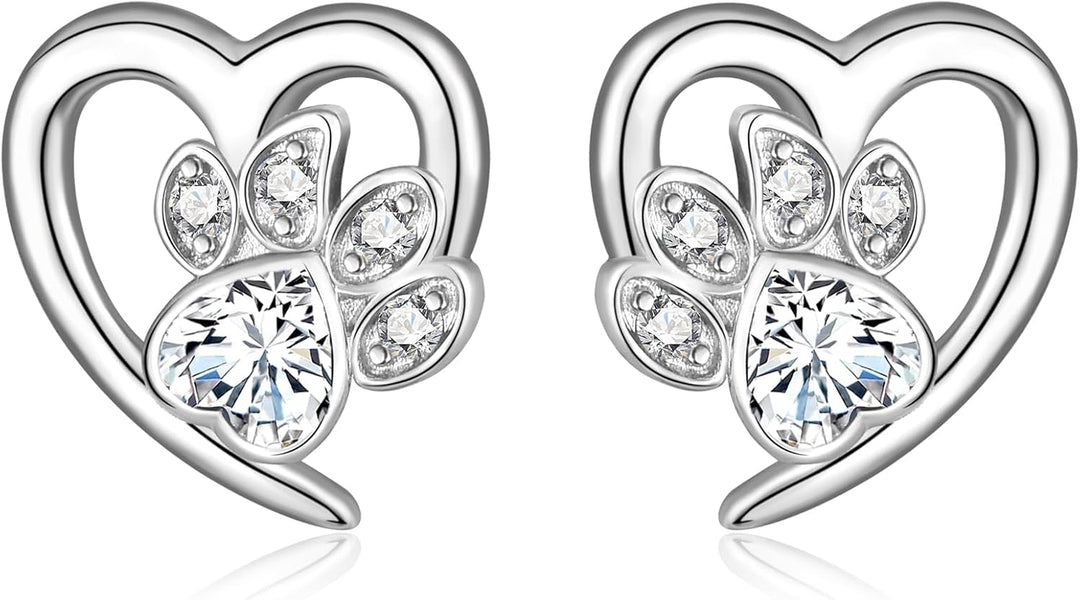 Ohrringe mit Pfoten & Herz – Tierliebhaber Schmuck
