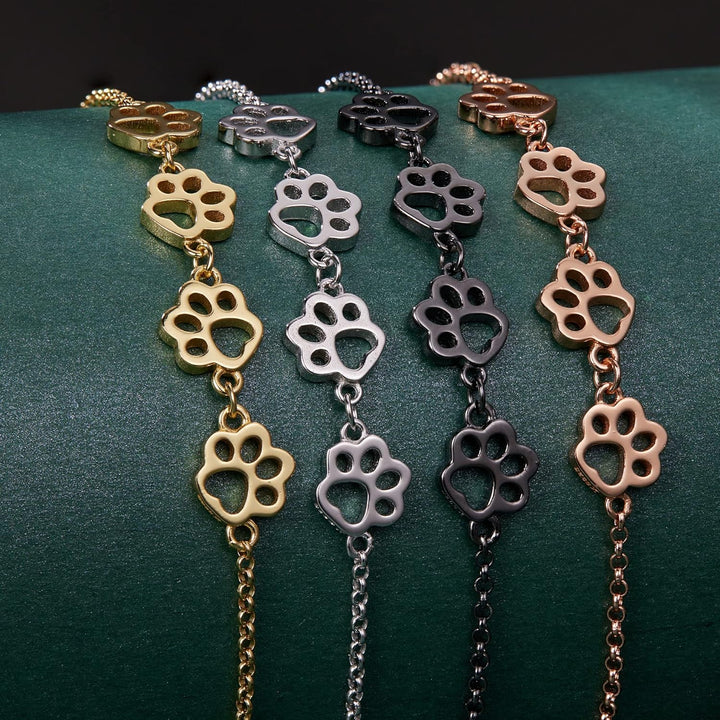 Sterling Silber Hund Pfotenabdruck Armband – Verstellbares Armband