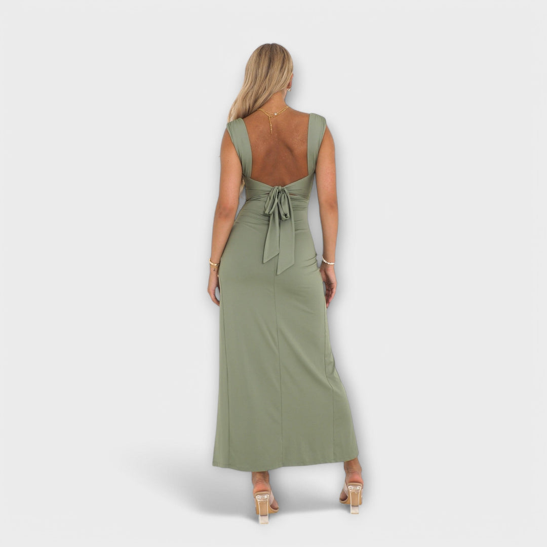 Barbora | Elegantní midi šaty ze strečové látky