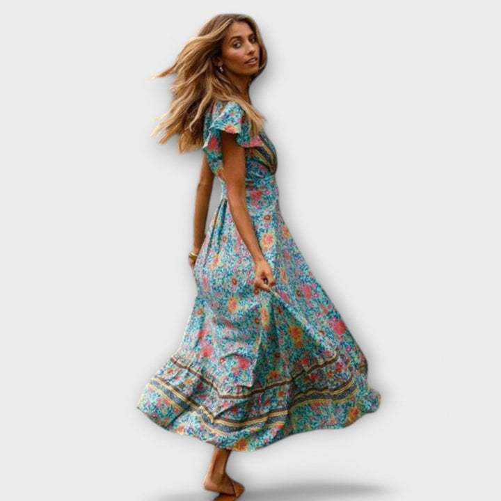 Amira | Boho květinové maxi šaty
