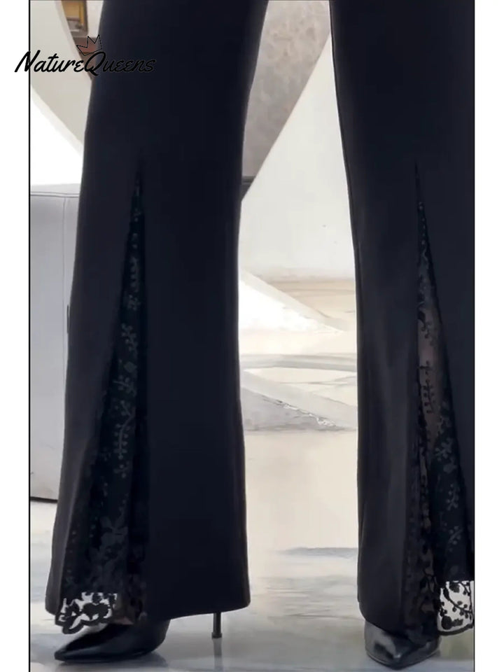 Elegantní dámské kalhoty s krajkou