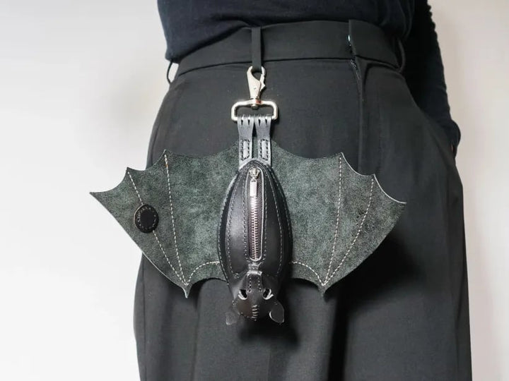 Handcrafted Leather Bat Coin Purse