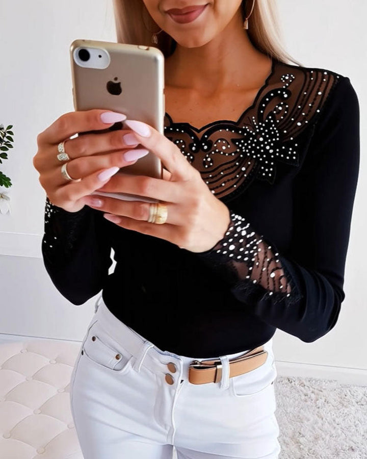 Dámský top z síťoviny Diamond Slim Fit