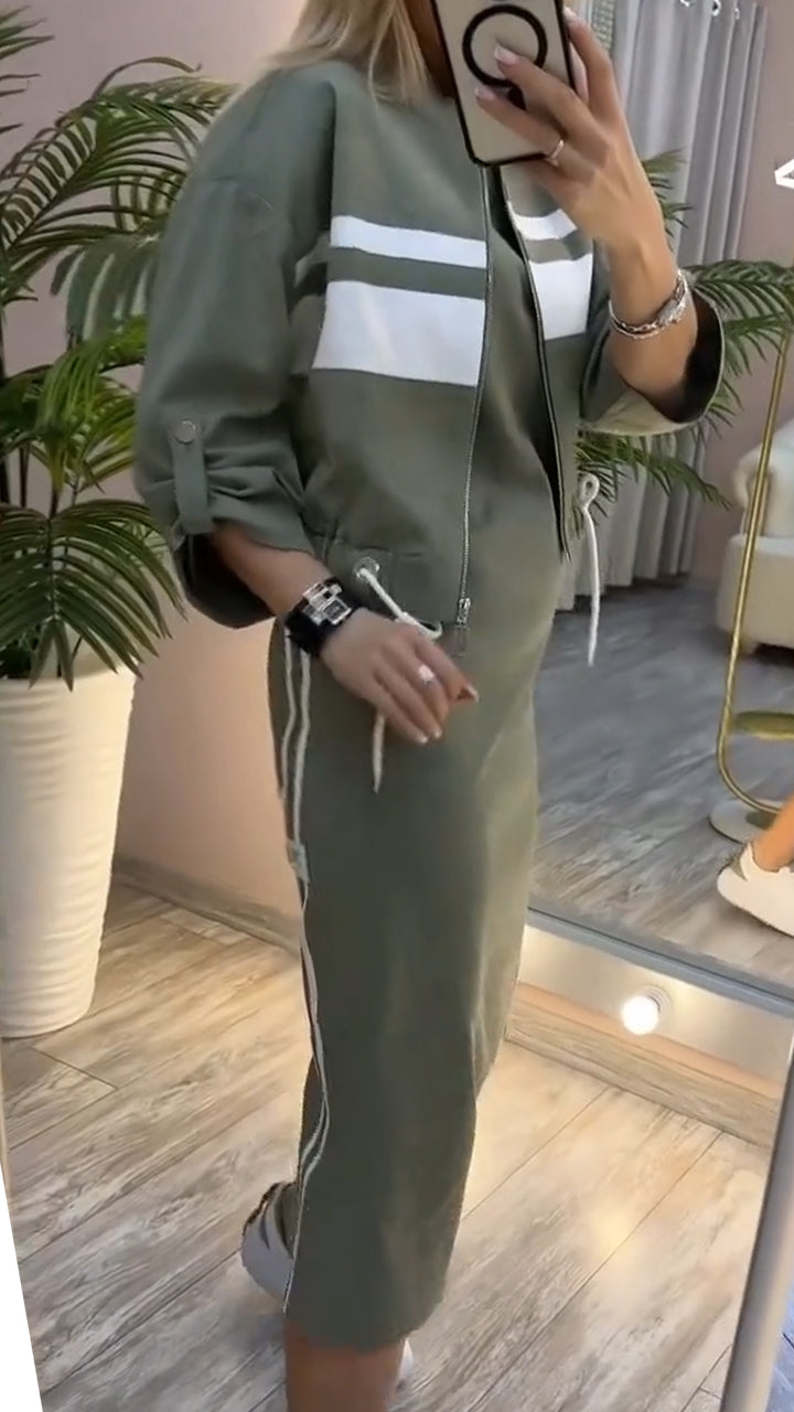 Feyra™ - Uvolněný a stylový set s šaty a bundou pro ženy