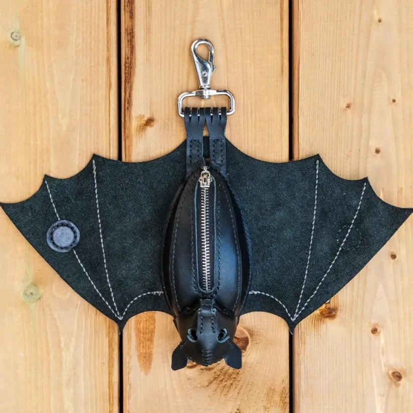 Handcrafted Leather Bat Coin Purse