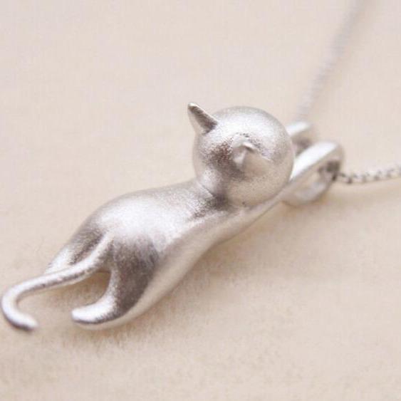 925er Sterling Silver – Hravý náhrdelník s kočkami
